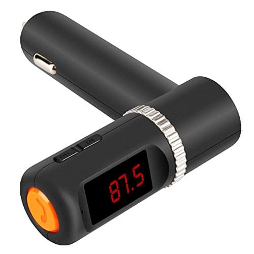 Digiplus FM Transmitter, Bluetooth Wireless A2DP musc streaming adapter FM Transmitter Radio Car Kit with 3.5mm AUX Plug and Two 5V 2.1A Rapid Car Charger for iPhone 6/6 Plus/5/5s/4/4s, Samsung Galaxy, HTC, Sony, Blackberry & GPS (Black)