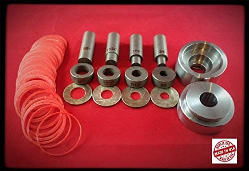 Coin Ring Punch Set with 24 Spacers Punch Sizes 5/8", 17/32", 7/16", 3/8" Great Solid Tool