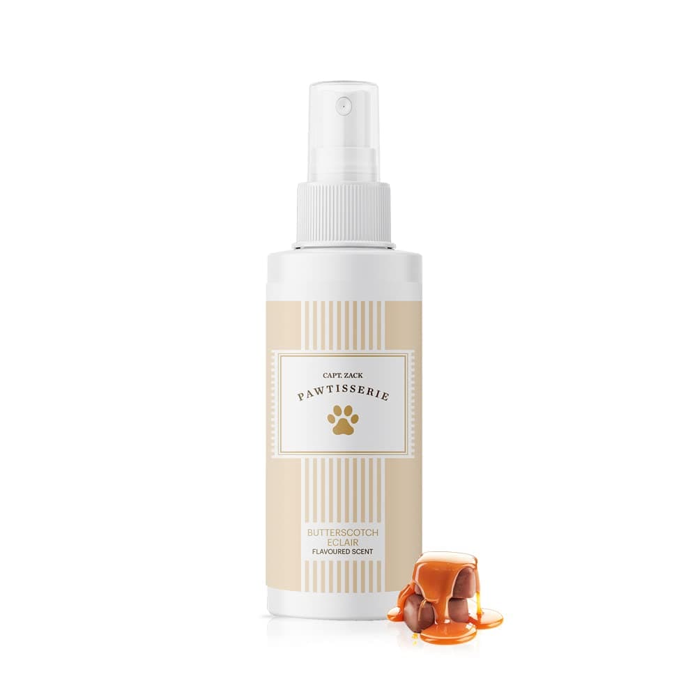 Captain Zack Dogs & Cats Cologne | Butterscotch Eclair Flavored | 50 ml | Alcohol Free Perfume | Contains Aloe Vera Extract & Vitamin E for a Fresh Healthy Coat | Natural Fragrance