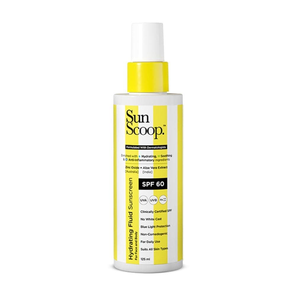 SunScoop Fluid Body Sunscreen Spray SPF 60, No White Cast, Protects from UVA & UVB Rays, Hybrid, for Dry, Normal, and Oily Skin Types | 125 ml (Pack of 1) | Neutral