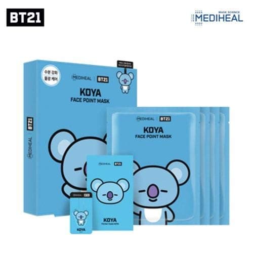 BTS X MEDIHEAL BT21 Face Point Mask Sheet + Postcard + Bookmark (01 KOYA)