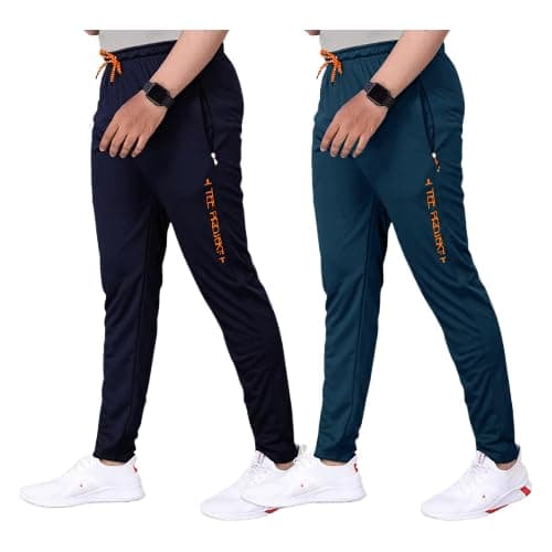 Pinkmint Men Combo Track Pant with Lycra Elastic Jogger Suitable for Active Wear, Jogger Yoga Wear, Sports (Pack of 2)