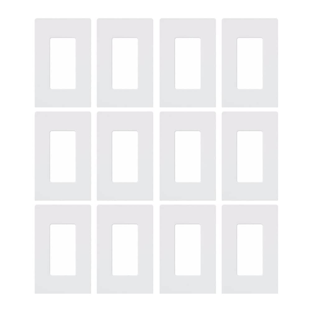 Claro Light Switch Cover Plate, 1 Gang Wallplate, for Decorator Light Switches, Rocker Light Switch Cover, Outlet Cover, Screwless Switch Plate Cover, Gloss, CW-1-WH-12, White, 12 Pack