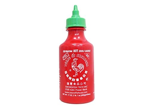 Swordfish Tech Sriracha Hot Sauce,Portable Charger External Battery Pack, Iphone, Samsung, Andriod, Smart Phones and Tablets - Offical Licensed