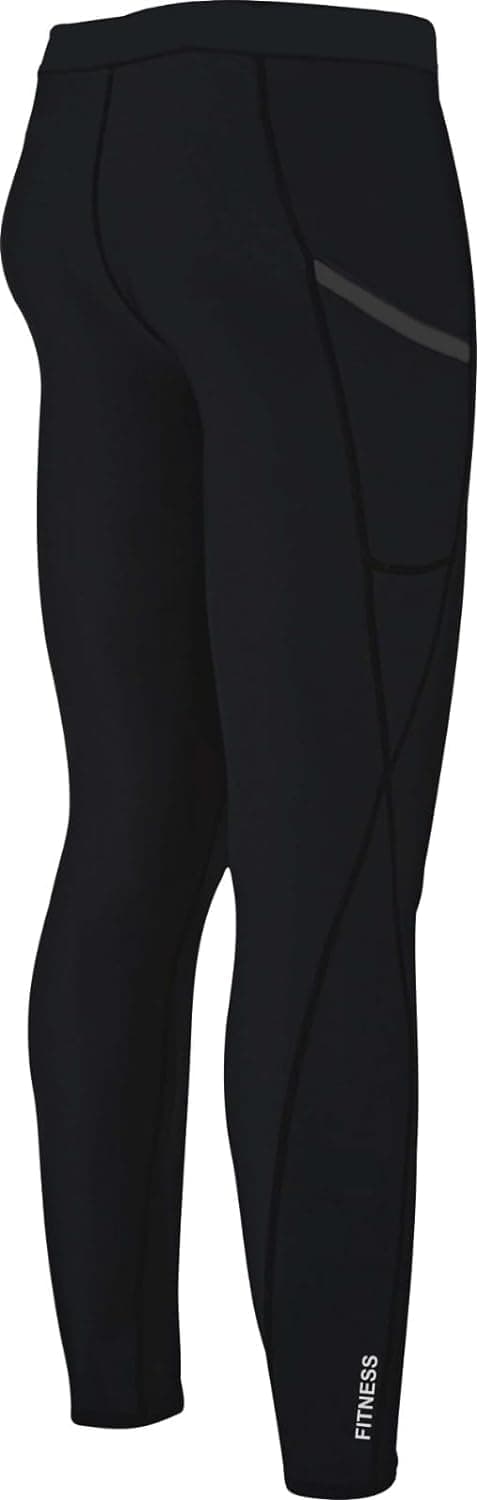 JUST RIDERCompression Pants Tightswith Side Pocket, Skins, Men's Legging, Base Layer for Gym, Running, Swimming, Cricket, Cycling, Football, Yoga, Basketball, Tennis, Badminton & More