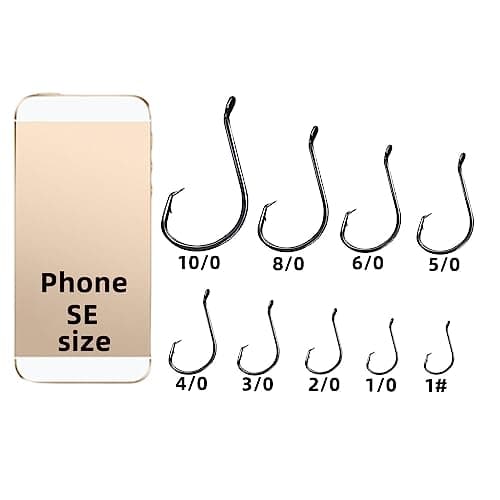 Circle Hooks Fishing Hooks 2X Strong Octopus Offset Fish Catfish Bulk Fishing Gear Equipment Hooks Set Saltwater Freshwater 50PCS(1# 50/Pack)