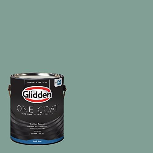 Glidden Interior Paint + Primer: Teal/Aqua Interior Paint /Silver Laurel, One Coat, Semi-Gloss, 1 Gallon