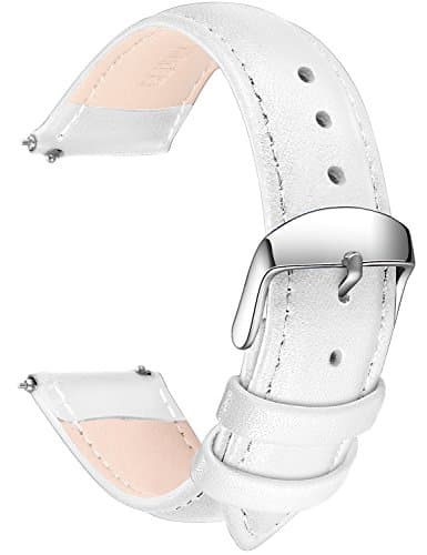 SONGDU Quick Release Leather Watch Band, Full Grain Genuine Leather Replacement Watch Strap with Stainless Metal Buckle Clasp 16mm, 18mm, 20mm, 22mm, 24mm