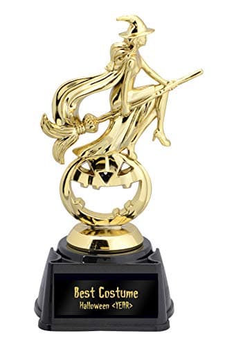 Witch on a Broomstick Halloween Trophy—Choose from 5 Plates