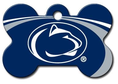 dogIDS Personalized Laser Engraved 1.5 x 1 inch Penn Nittany Lions Bone Shape Pet ID Tag- Free Tag Silencer