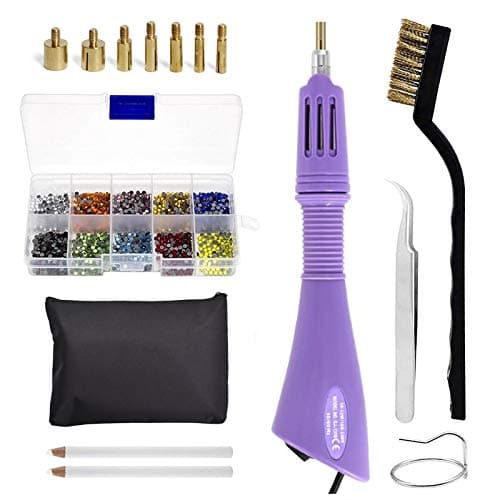 Hotfix Applicator,BLINGINBOX 2000pcs Colorful Hot Fix Rhinestones Full Set with Crystal Glass Iron On Rhinestones for Wedding Dress,Clothes,Shoes,Phone case etc.