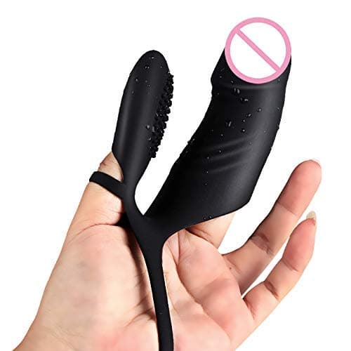JunRP Vibrating Finger Sleeve G Point Stimulation Charging Silicone Waterproof Massage Toys-A03