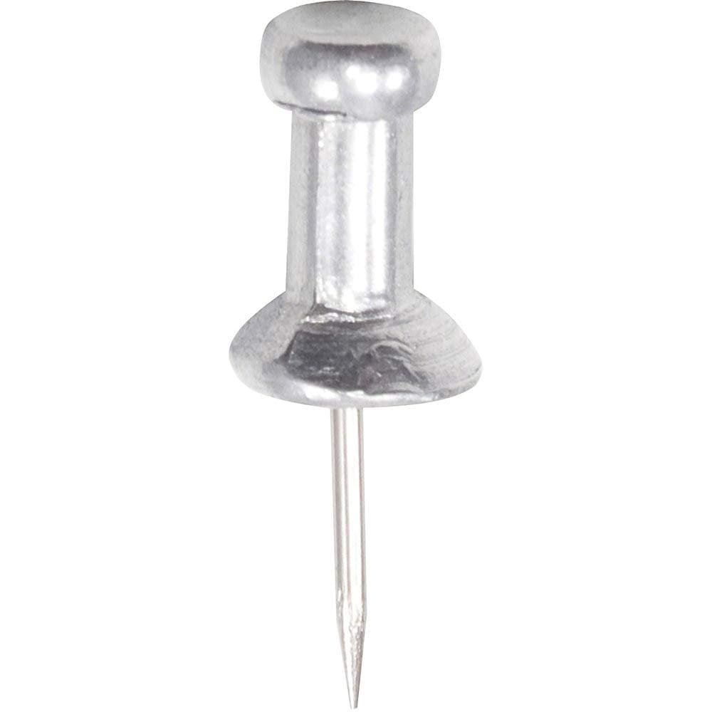 GEM CPAL3 Aluminum Head Push Pins, Aluminum, Silver, 3/8-Inch, 100/Box