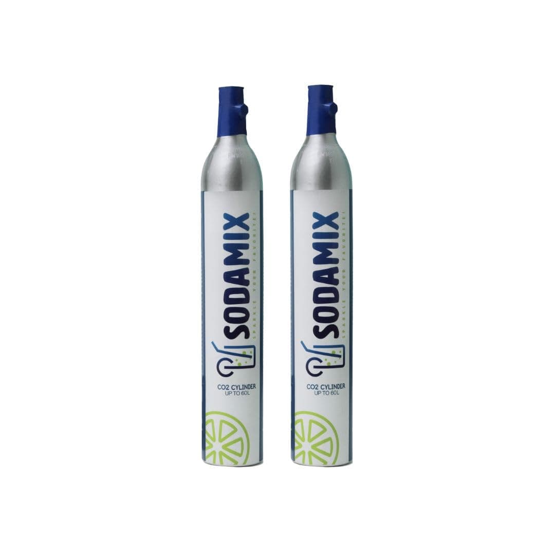 2 * 60L CO2 gas cylinders 2 pack offering a convenient solution for carbonating your beverages,CO2 Cylinder is Compatible with sparkling water machine SodaStream Bubble Bro Drinkmate & Aarke