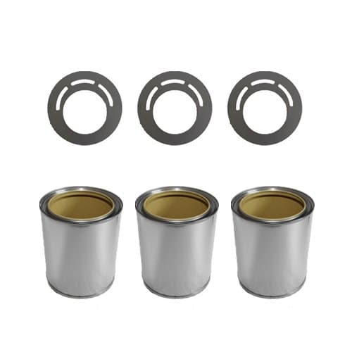 3x tinplate cans with saving plates for bio ethanol or gel fireplace burner