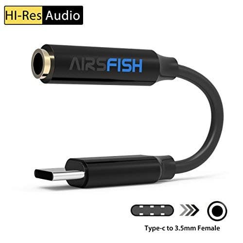 AirsFish Compatible with USB C to 3.5mm Audio Headphone Earphone Adapter, Headphone Cord Converter Compatible with Pixel 3/3XL 2/2XL, Moto Z2, Nexus.Samsung S9/S8/N8, iPad Pro/MacBook Pro
