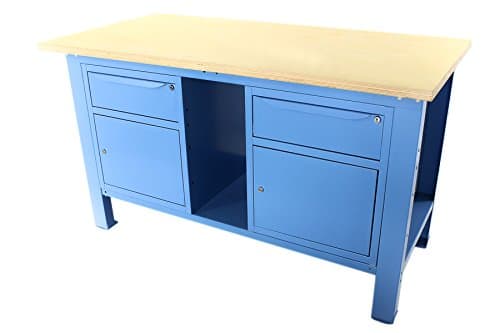 Workbench 1.5 mt. Plan Wooden + 2 Cabinets 1 Drawer and Door Sogi Industry Series x3b-10 _ G