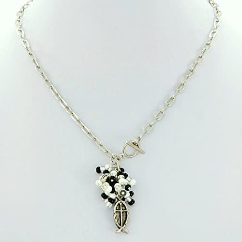 Christian Bead Necklace with Silver Chain Ethically Sourced From Guatemala
