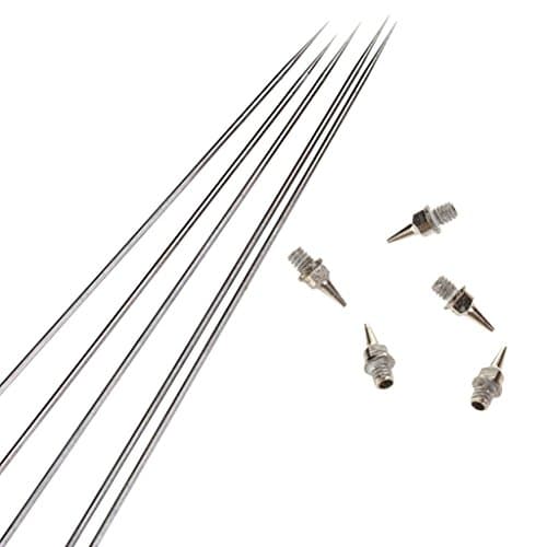 5pcs 0.2mm Airbrush Nozzle + 5pcs 0.2mm Needle Replacement for Airbrushes Gun
