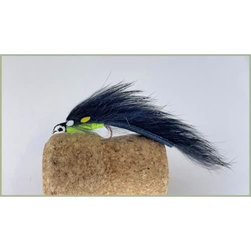 Zonker Trout Flies, 6 Pack Black JC Zonkers, Size 10, For Fly Fishing