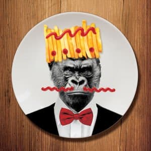 Wild Dining Gorilla - Made from China, The Wild Dining - Gorilla Plate Will Bring a Touch of Fun to Your Dinner Table.