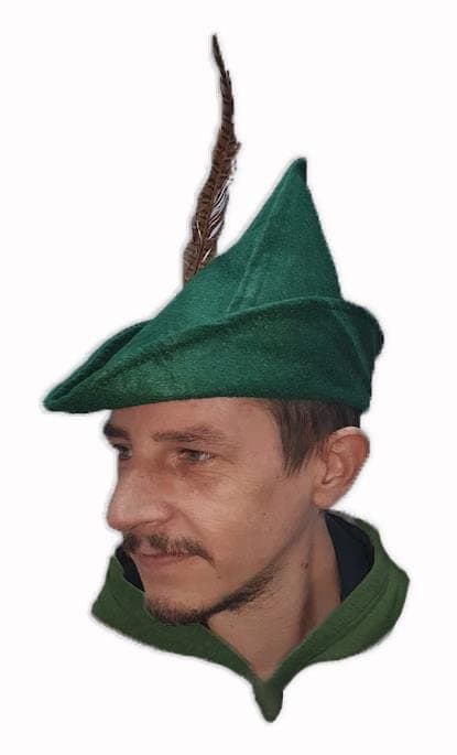 The Dragons Den Adults Robin Hood Archer Novelty Hat With Feather Medieval Outlaw World Book Day Fancy Dress