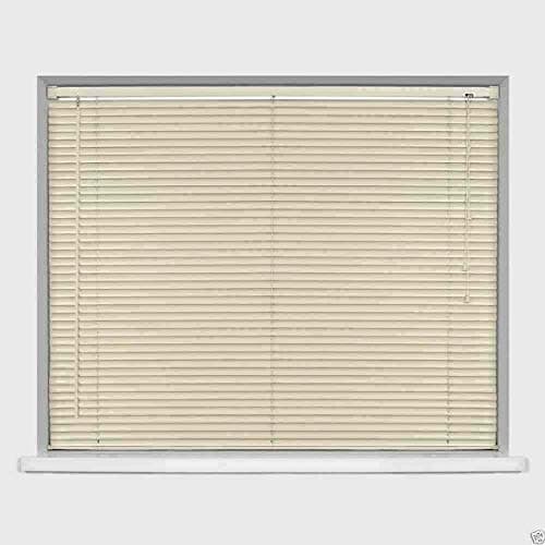 VENETIAN BLINDS Woodgrain Effect PVC Multiple Colours & Sizes (45cm x 150cm, Natural)