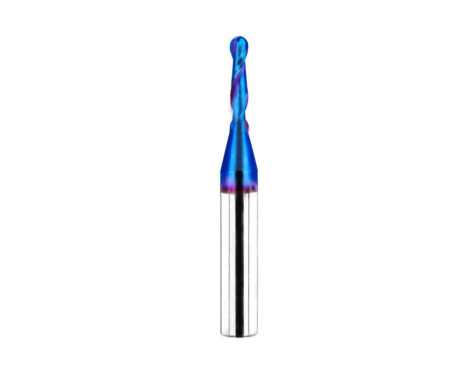 RUHI B2110 2 Flutes Ball Nose Up Cut Solid Carbide Spiral CNC Router Bit with 1/8" x 1/2" x 1/4" x 2"