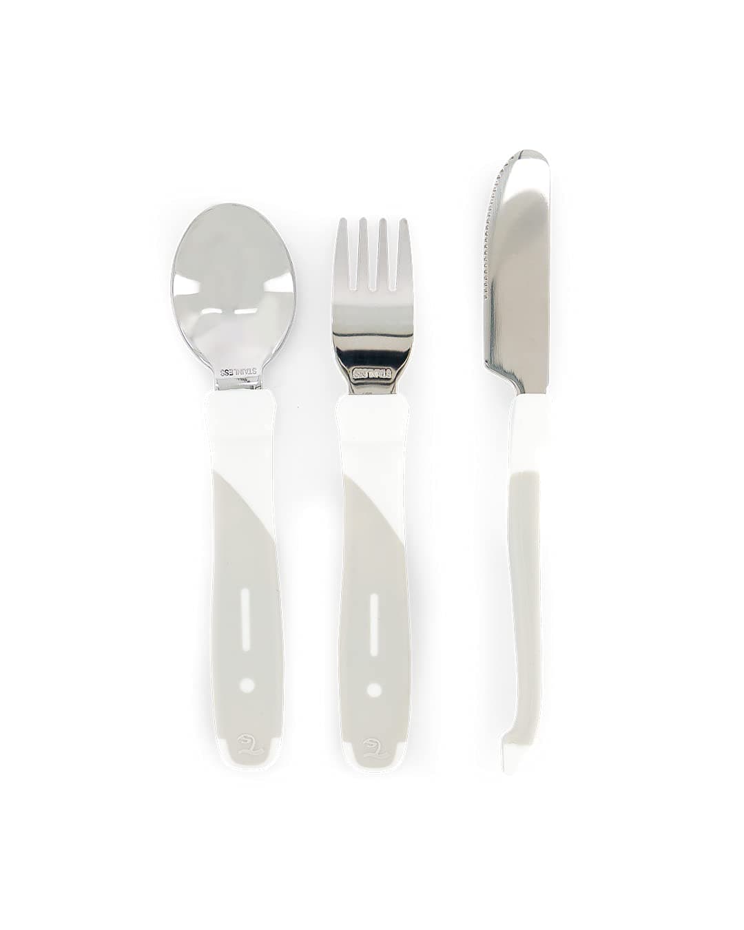 TWISTSHAKELearn Cutlery Stainless Steel 12+m White