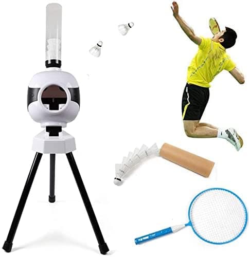 Portable Badminton Serve Machine, 40.1in Adminton Robot Shooting Machine, Badminton Pitching Training Machine for Indoor Outdoor Training Entertainment Practicing