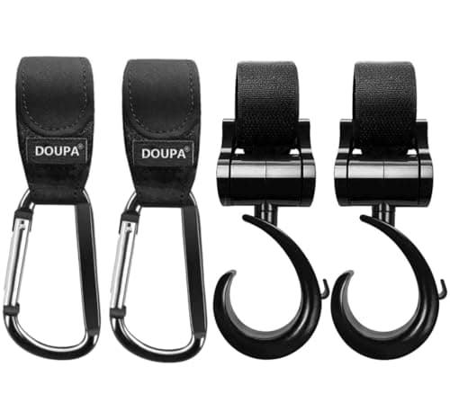 Baby Stroller Hooks Clips, Convenient Stroller Accessories Mommy Bag Hooks for Hanging Diaper Bags ,Purse,Stroller Organizer, Perfect for Uppababy, Babyzen Yoyo, Britax, Bugaboo, Bob, Pushchair, Buggy