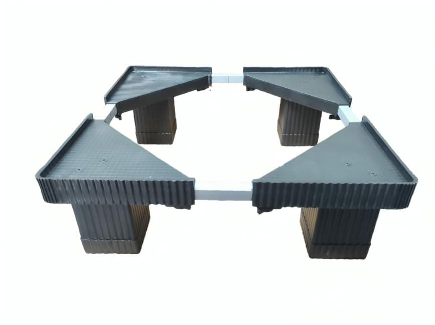 PM Good Height (6 Inches From Ground) Metal Adjustable Stand Without Wheels | Suitable for Washing Machine (Front/Top Load), Fridge, Dishwasher | Capacity 500 Kg | Adjustable Size: 19"–30" (High Height Stand)