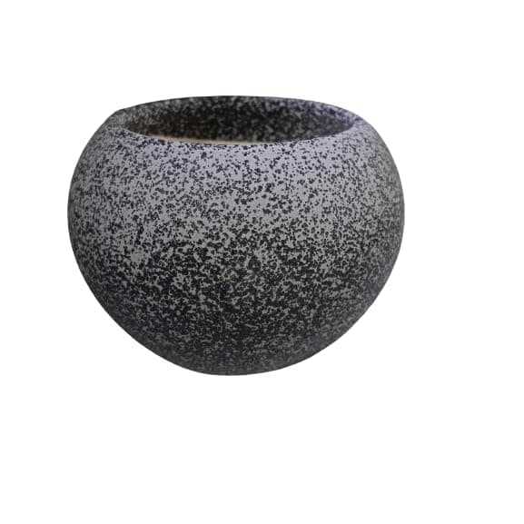 DDSS DD-101 Round Ceramic Plant Pots, Clay Flower Pot with Drainage Hole, Decorative Modern Indoor Planters, Home Garden Decor for Living Room Bedroom Interior (Grey)