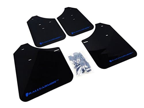 Rally Armor MF1-UR-BLK/BL Black, Blue Mud Flap with Logo (02-07 Subaru WRX/STI/RS/2.5i (Wagons req mod) UR), 1 Pack