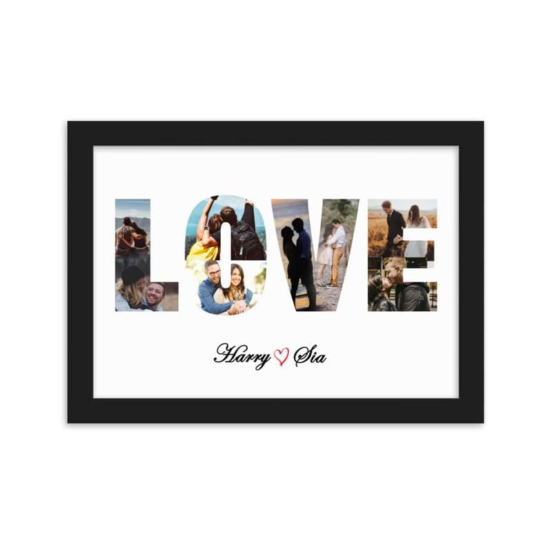 One Pinch Personalized Love Photo Collage Frame - Gift for Her, Boyfriend, Girlfriend - Birthday, Valentine's Day, Anniversary (12x18)