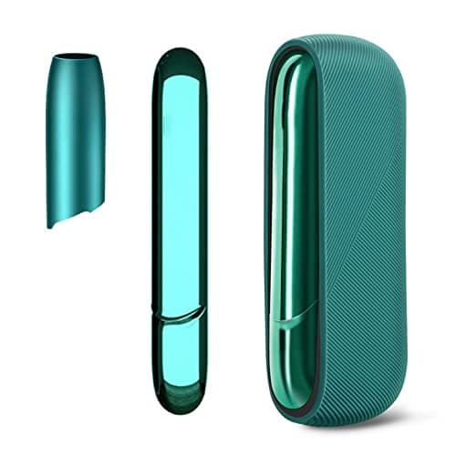 TOPWV Protective Cases for IQOS 3.0 Duo,1Cap 1Case 1Side 3 in 1 Magnetic PC Side Case Decoration Replaceable Cover Accessories (Green)
