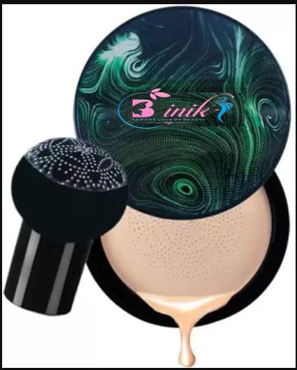B INIK3 in 1 CC and BB Water Proof Foundation Concealer Cream with Air Cushion Mushroom (Natural)