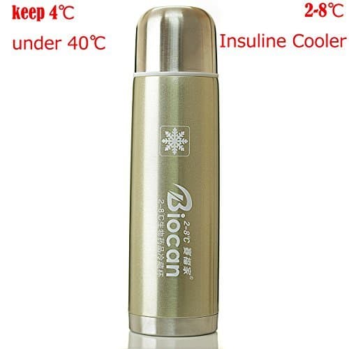 Insulin Cooler Cooling Bottle Bi-Medicine cooler flask can keep 4℃ for about 36 hours under ambient 40℃, 2-25℃ for 72 hours