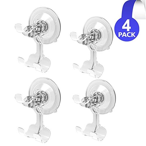 Suction Cup Hooks Strong Power - Vacuum Suction Cup Heavy Duty - Shower Suction Hooks ABS Material - Bathroom Hook Suction Cup White - Towel Hanger Suction 2 Pack Home Kitchen for Smooth Wall Surface