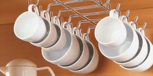 CHROME UNDER SHELF CUP HOLDER (HOLDS UP TO 12 CUPS!)
