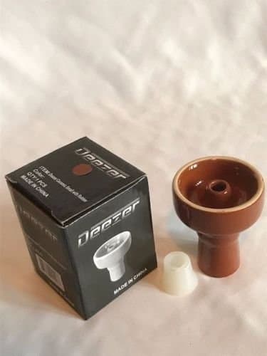 Deezer Small Brown Hookah Bowl with Rubber Shisha Head