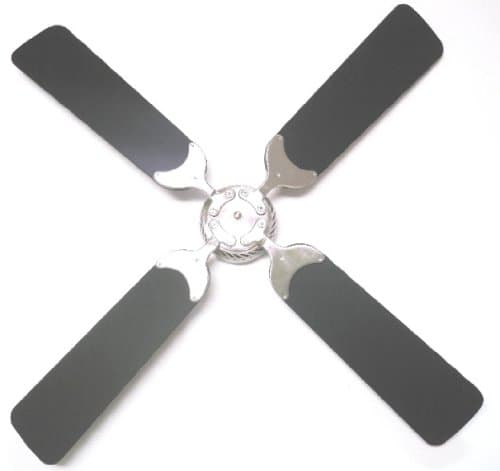 36-inch DC 12V Non-Brush Ceiling Fan for RV, Brushed Nickel with Wall Control and Black Blades