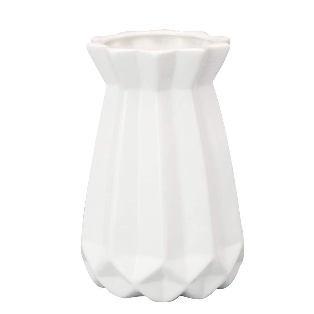 SQOWL White Ceramic Flower Vase Modern Elegant Vase Decor for Table Centerpieces,Ideal Gift for Wedding,Party,Home and Office Decor