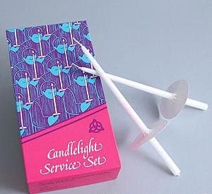 CANDLES4LESS - 1/2 inch x 10 inch White Processional Candles with Bobeches Perfect for Church Services and Candlelight vigils