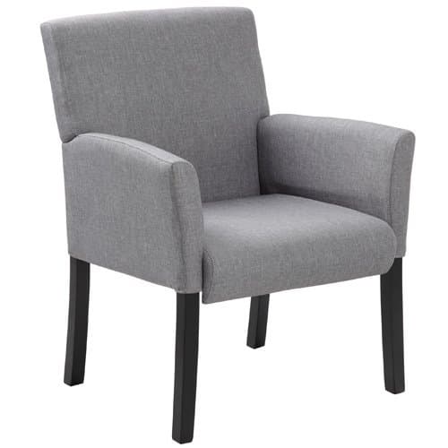 Modern Grey Guest Chairs, Reception Waiting Room Chairs, Lobby Chairs (26" (Width) X 27" (Depth) X 35.5" (Height), Black w/Black Legs)