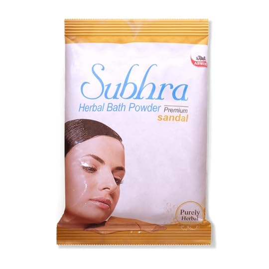 Subhra Sandal Herbal Bath Powder - Helps in Making Skin Soft & Smooth