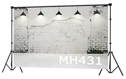 LB 9x6ft White Broken Brick Wall Vinyl Photography Backdrop Pendant Lamp Decor Customized Photo Background Studio Prop MH431