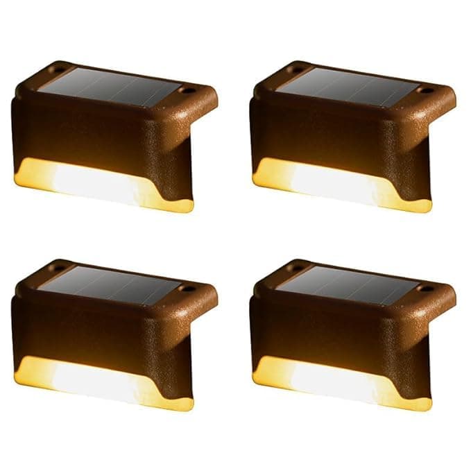 Pm mart Step Lights Waterproof LED Solar Power Outdoor Fence Light for Deck Stair Railing, Outside Lighting for Wall Garden Backyard Patio Balcony Decor