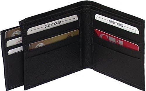 Genuine Leather Cowhide Men's Wallet with ID Pull Out #4668 US (Black)