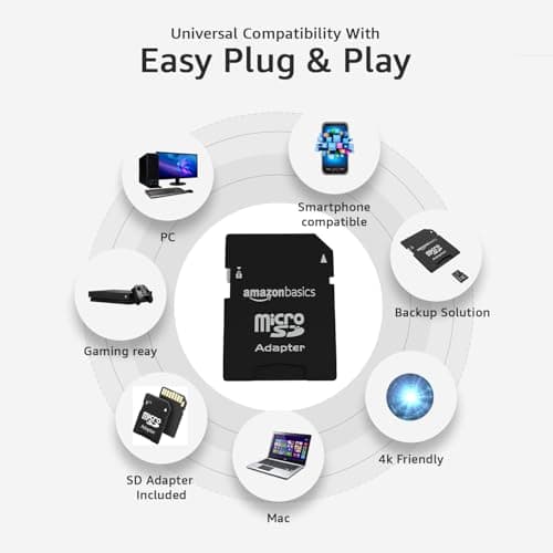 64 GB Micro SD Card with Adapter | Upto 120 MB/s | Class 10 | U1, C10, V10 Speed Classes